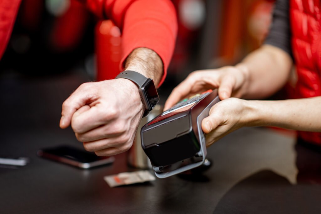 Using handwatch on the cash register