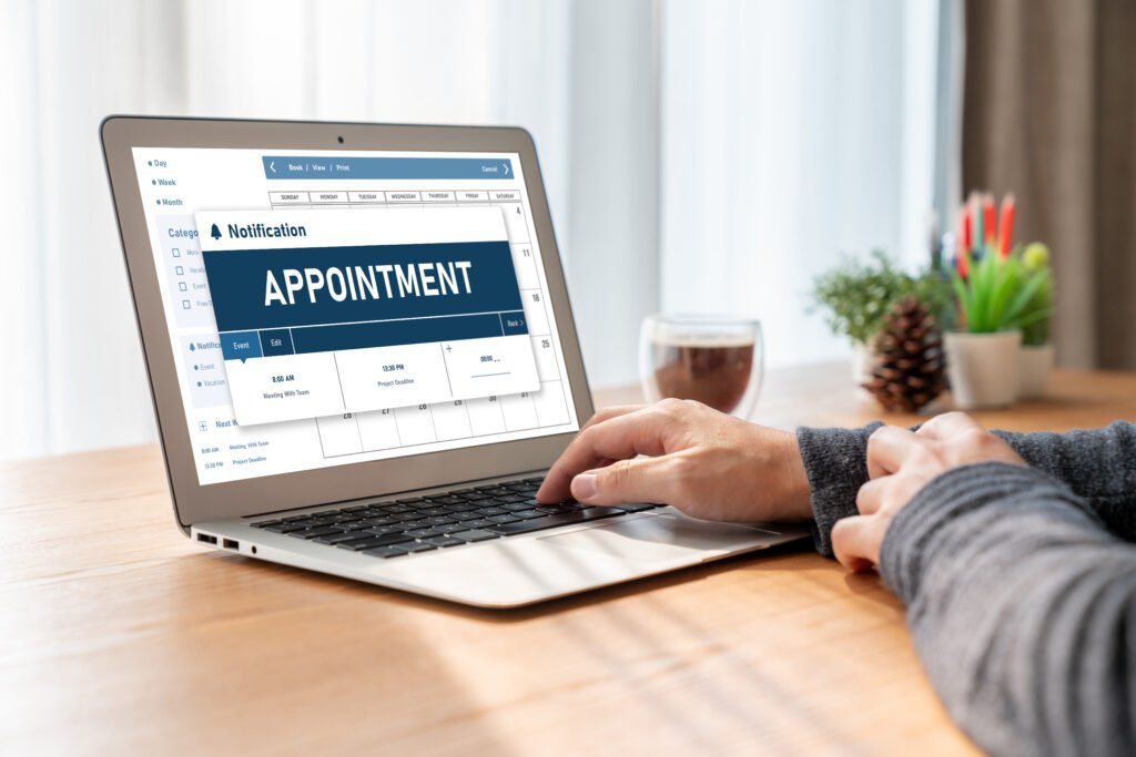 Online applointment booking calendar for modish regristration