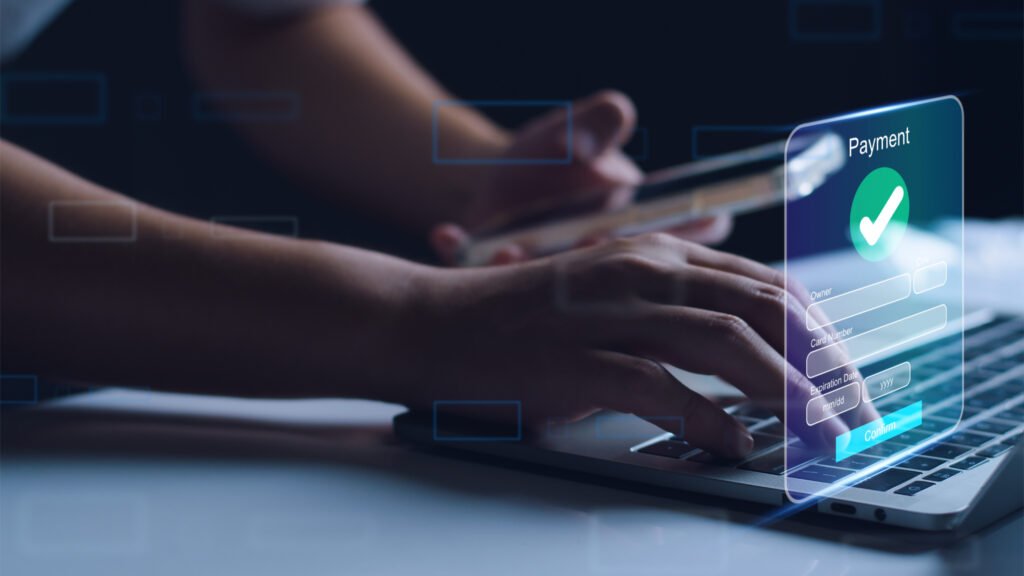 Digital online payment concept. Business people using mobile smart phone, online payment, banking, online shopping. Technology online banking applications via internet network. financial transaction.