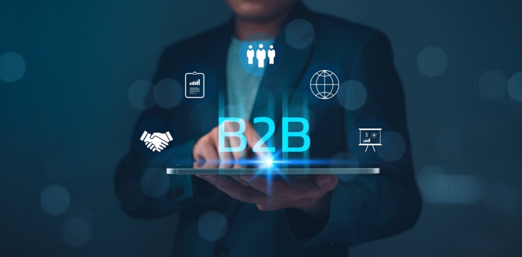 B2B market ecommerce strategy technology delivery product to-Customer For benefit or business development of organization online commerce purchase shopping partnership network, communication internet